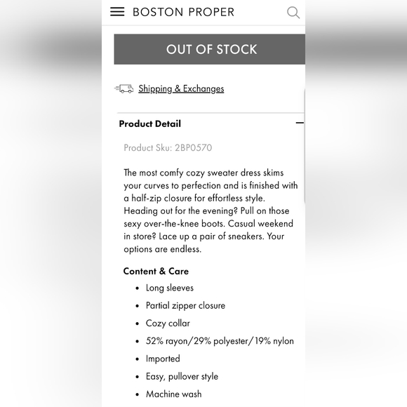 Boston Proper half zip sweater dress - Picture 6 of 6